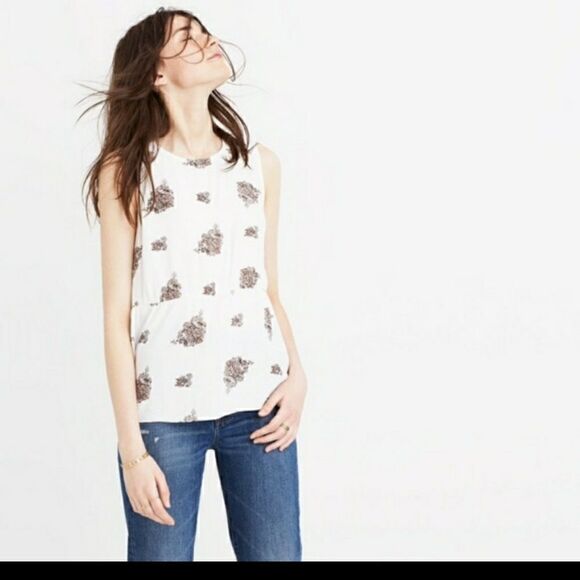 Madewell ruffled tank top in floating Paisley - Picture 1 of 1